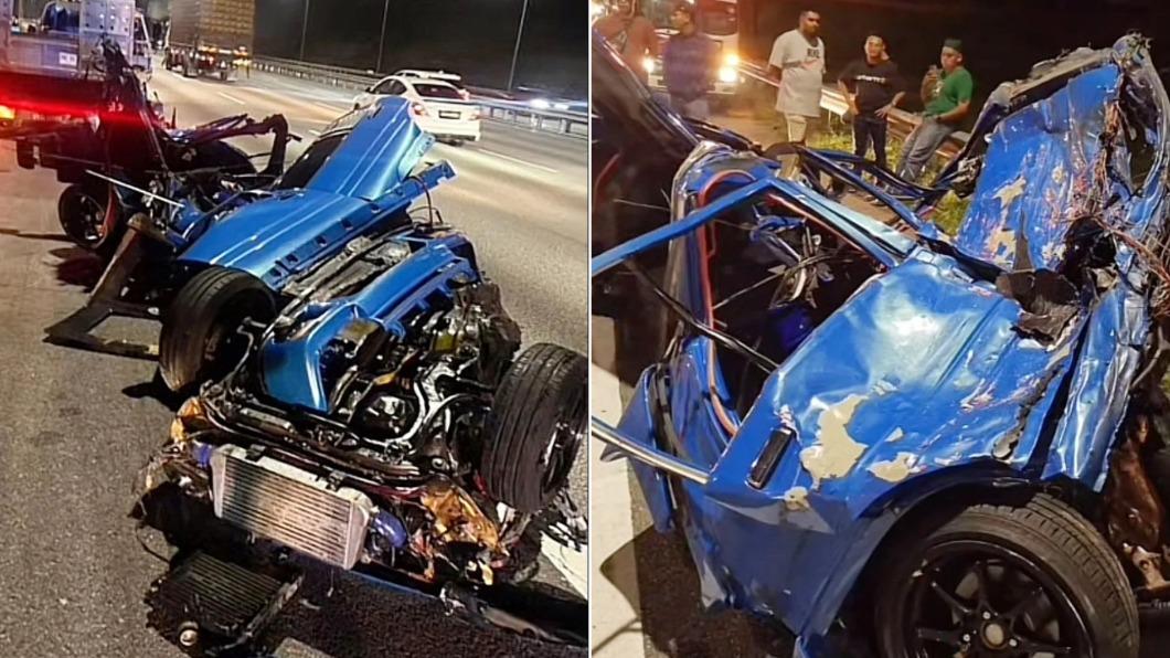 爆胎撞護欄又被追撞!馬國車禍「一家4口拋飛」父子當場慘死