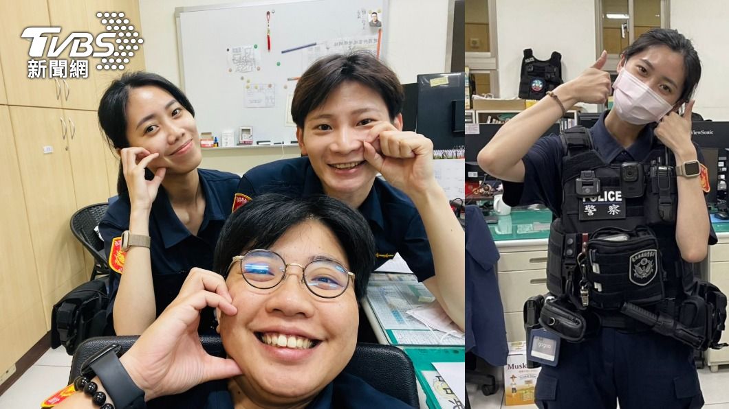 女警（左圖左一）外型清秀。（圖／TVBS）