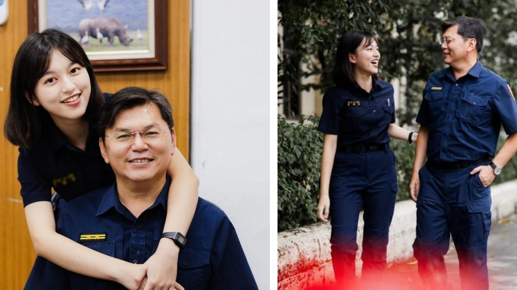 吸睛！美女警實習「和父親一起上班」　上千網友暴動喊：岳父