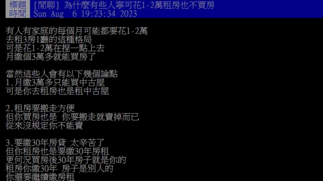 原PO發文。（圖／翻攝自PTT）