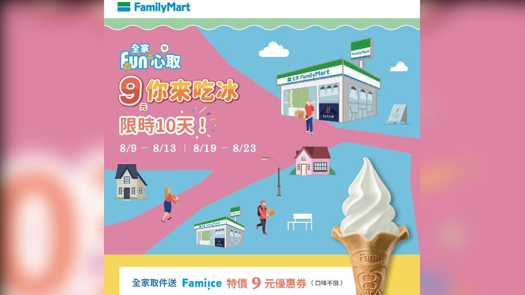 全家期限內推出取件送冰淇淋優惠券活動。(圖/翻攝自全家FamilyMart臉書)