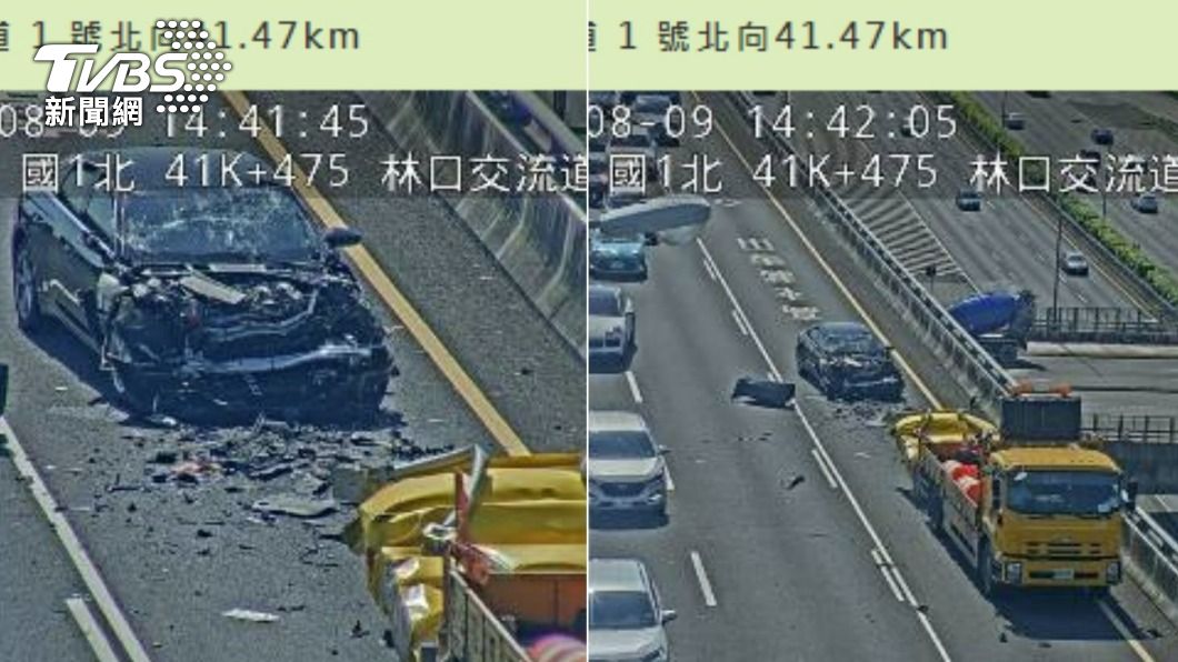 國道監視器拍下現場狀況。(圖/TVBS)