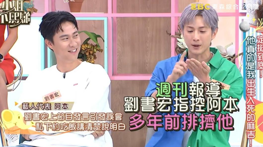 劉書宏(左)和阿本同台還原情況。(圖/東森提供)