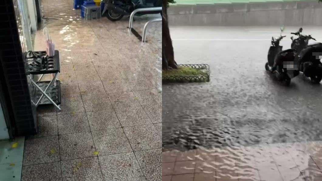 台北也淹水!豪雨轟士林「水灌騎樓」 民眾怨:叫市長出來解決