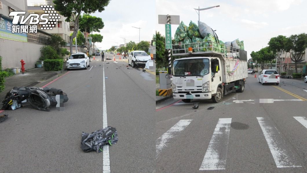 猛撞白車彈飛!下秒再撞回收車 23歲男騎士魂斷路口