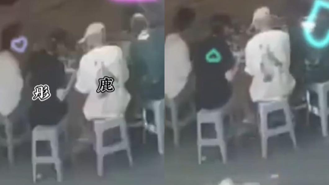 鹿晗、關曉彤路邊吃麵畫面被公開。（圖／翻攝自微博）
