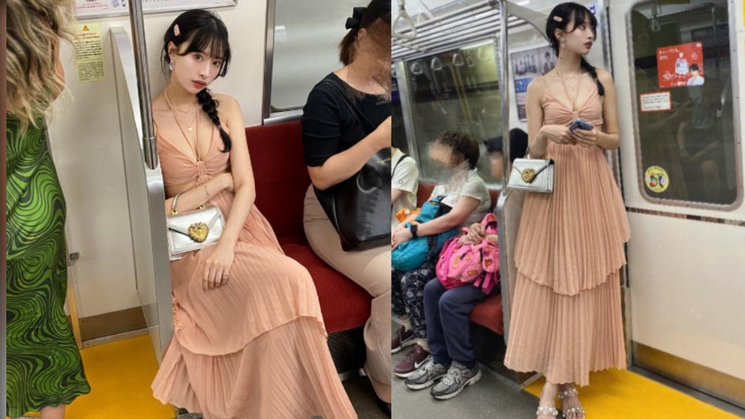 藤川在電車上的穿著引發網友關注。(圖/翻攝自推特@ralumu_00)