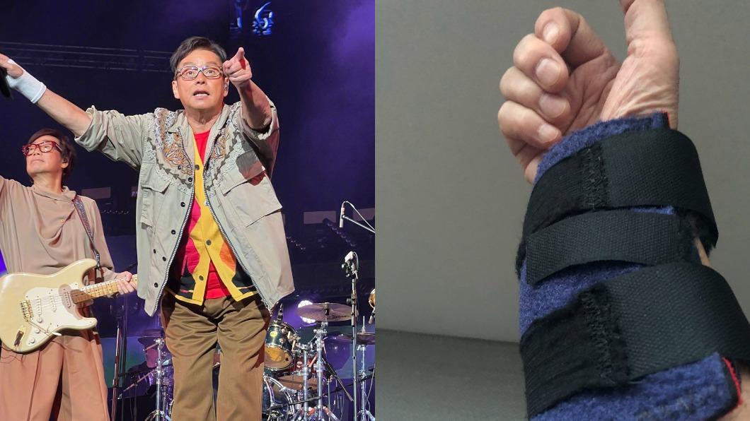 校長自爆開演唱會前不慎弄傷手，目前已好了9成。（圖／翻攝自譚詠麟微博）