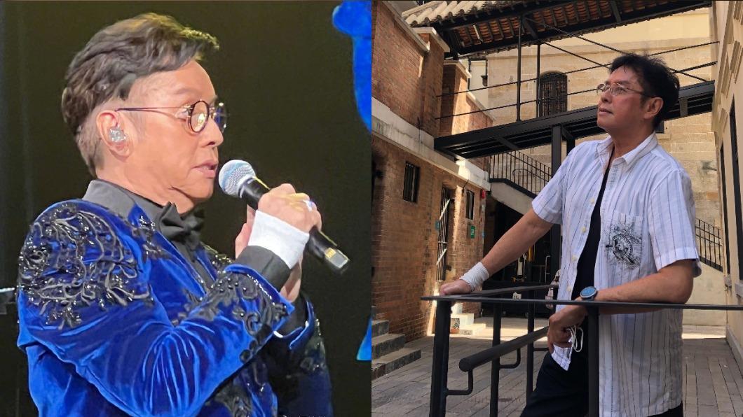校長包紮右手開演唱會。（圖／翻攝自譚詠麟微博）