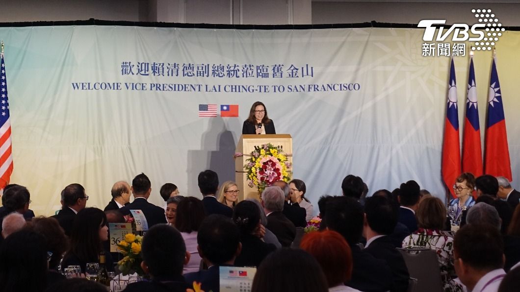 副總統賴清德出訪回程過境美國舊金山參加僑宴，AIT主席羅森伯格出席致詞。（圖／許依晨攝）