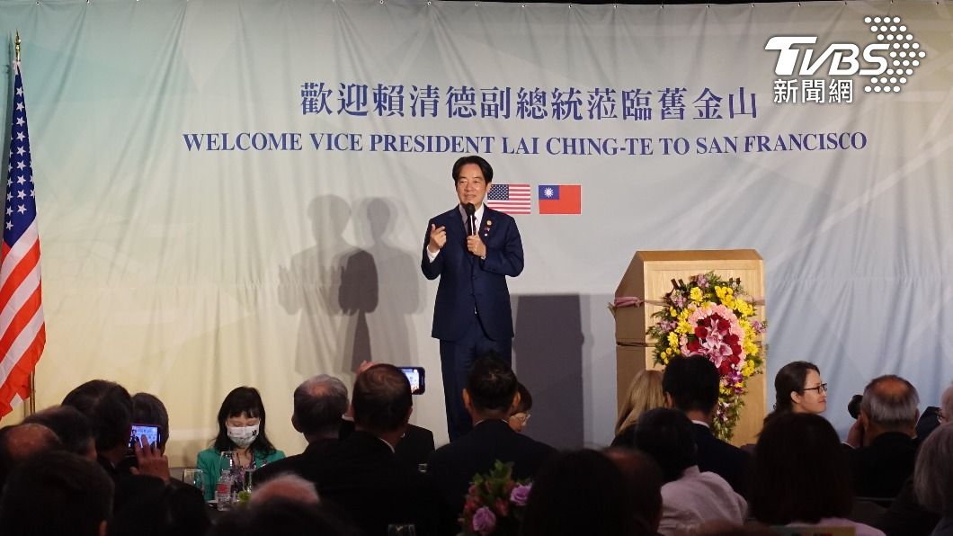 副總統賴清德出訪回程過境美國舊金山出席僑宴。（圖／許依晨攝）