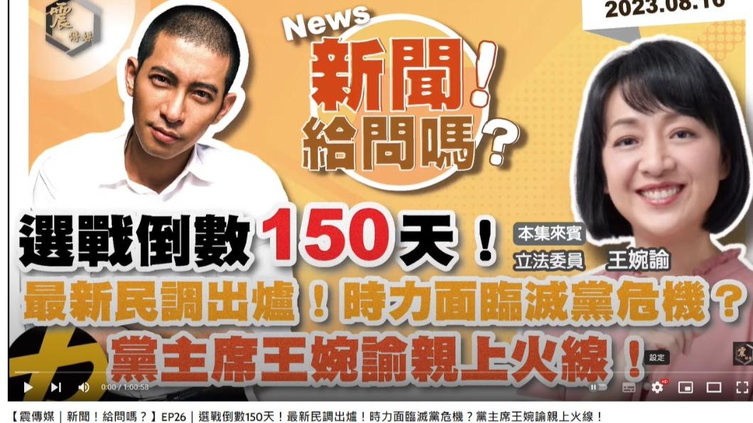 王婉諭質疑民眾黨護航高虹安,當初卻要林姿妙辭職。(圖 / 翻攝自震傳媒|新聞!給問嗎?youtube)