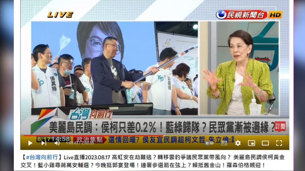 鄭佩芬批藍營支持者「沒出息」。(圖/翻攝自民視讚夯 Formosa TV Thumbs Up YouTube)