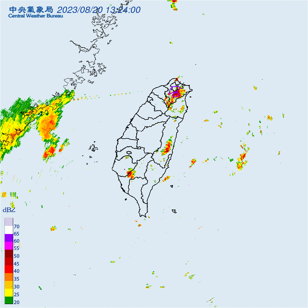 氣象局今(20)針對「臺北市、新北市」發布大雷雨即時訊息。(圖/氣象局)