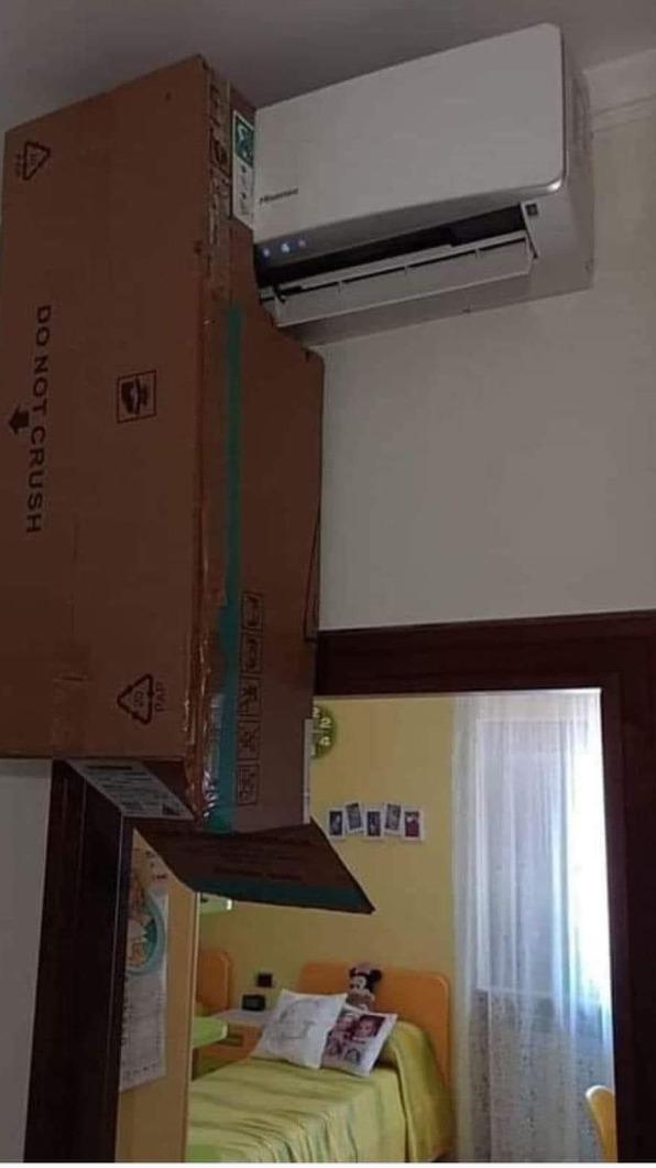 網友分享吹冷氣妙招。(圖/翻攝自奇葩裝潢分享中心臉書)