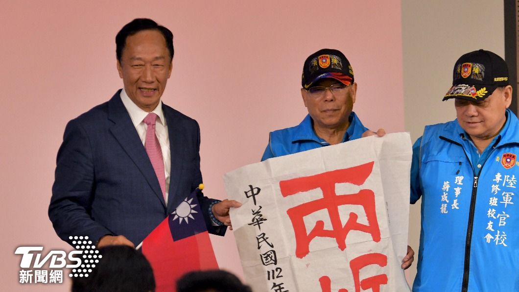 郭台銘今（23）日於金門縣議會進行演講。（圖／TVBS）