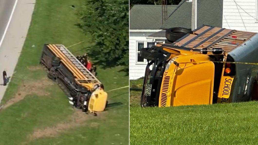 開學第一天傳噩耗!美校車翻覆「學生彈出車外慘死」