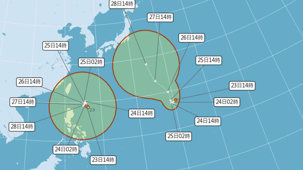 菲律賓東方海面今(23)生成一熱帶性低氣壓。(圖/氣象局)