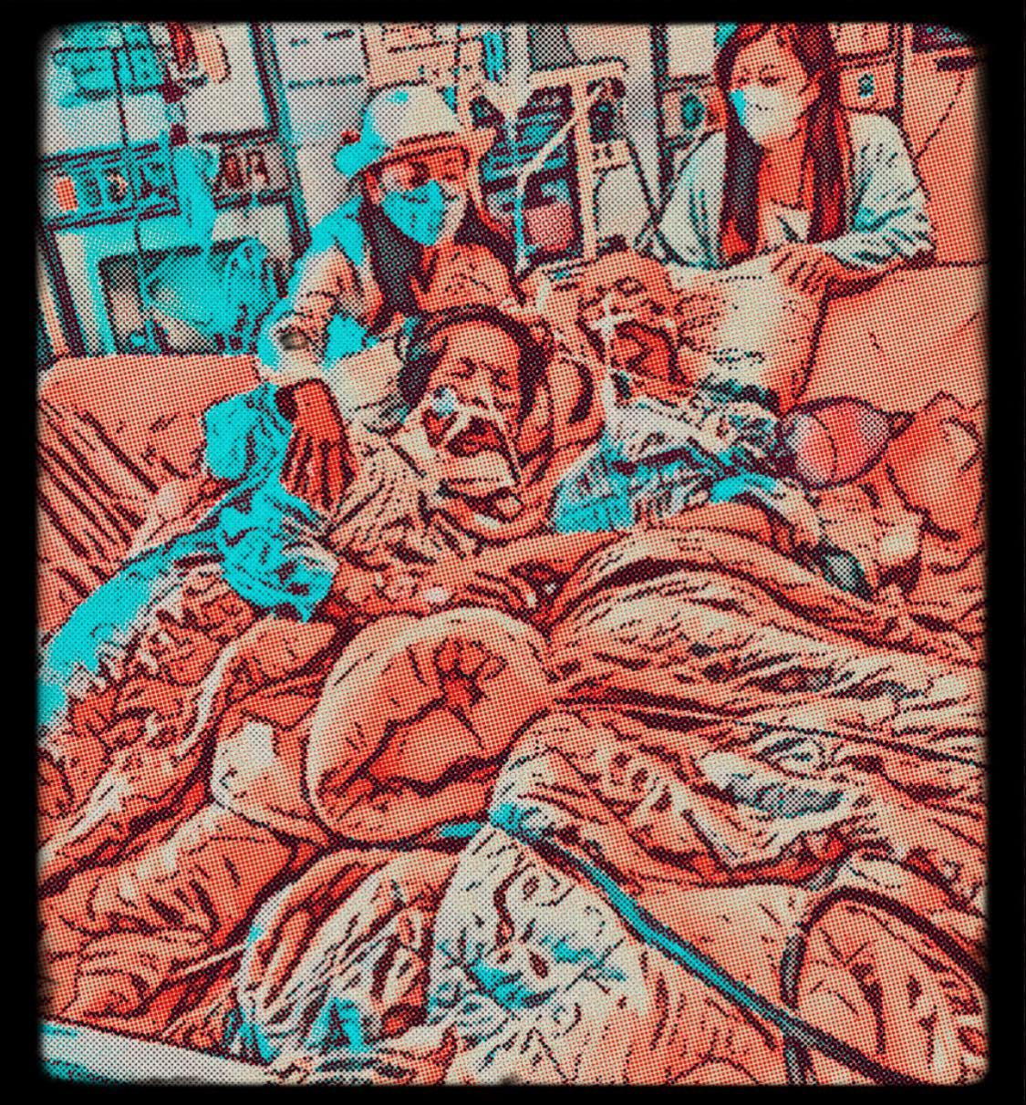 在醫護人員的協助下老夫妻終於在病房相見。(圖/翻攝自臉書林婷一下吧 icu護理師)