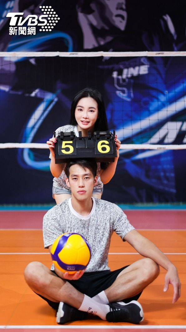 舒子晨、許美中的結婚紀念日是5月6號,計分板上的數字成為亮點。(圖/趙世平攝)