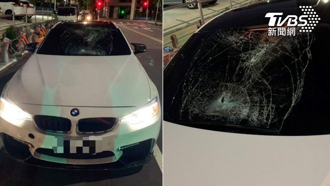 肇事的BMW小轎車。(圖/TVBS)