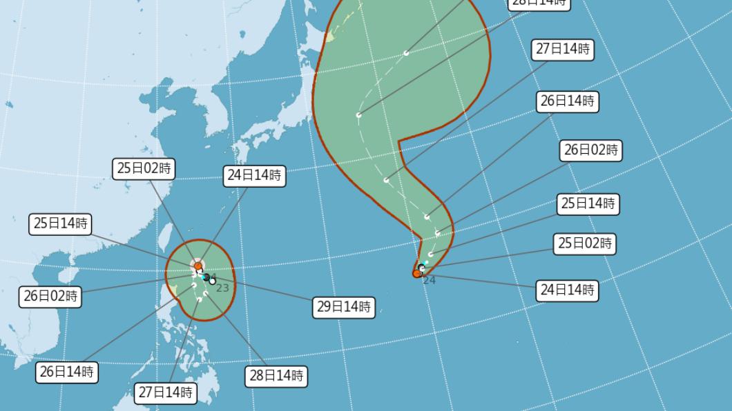 雙颱共舞!蘇拉颱風周二起影響台灣 丹瑞最快明日生成