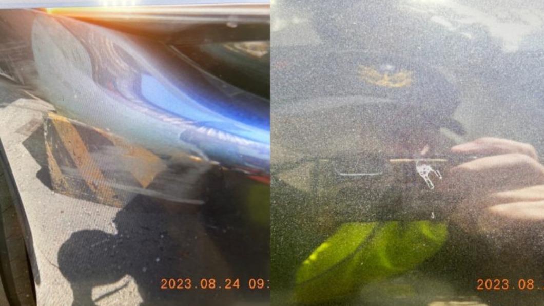 趙建銘疑似因為要超車不慎與Gogoro機車騎士發生碰撞。(圖片來源/警方提供)