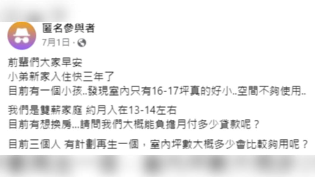 原PO發文盼網友解惑。(圖/翻攝自買房知識家 A你的Q FB)