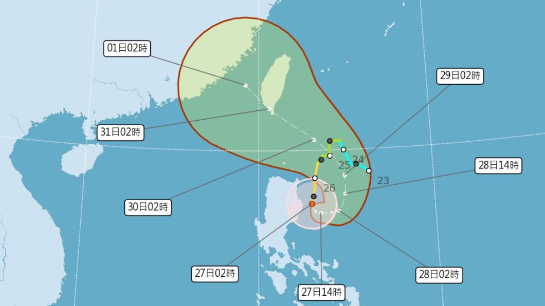蘇拉變強颱了!北轉直衝台達顛峰 「1區雨量紫爆」有望颱風假