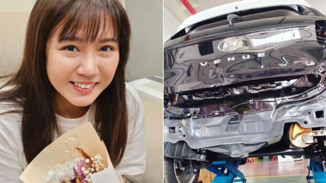台灣百萬女神「高速公路車禍」!車尾撞爛全毀 巨大撞擊聲響