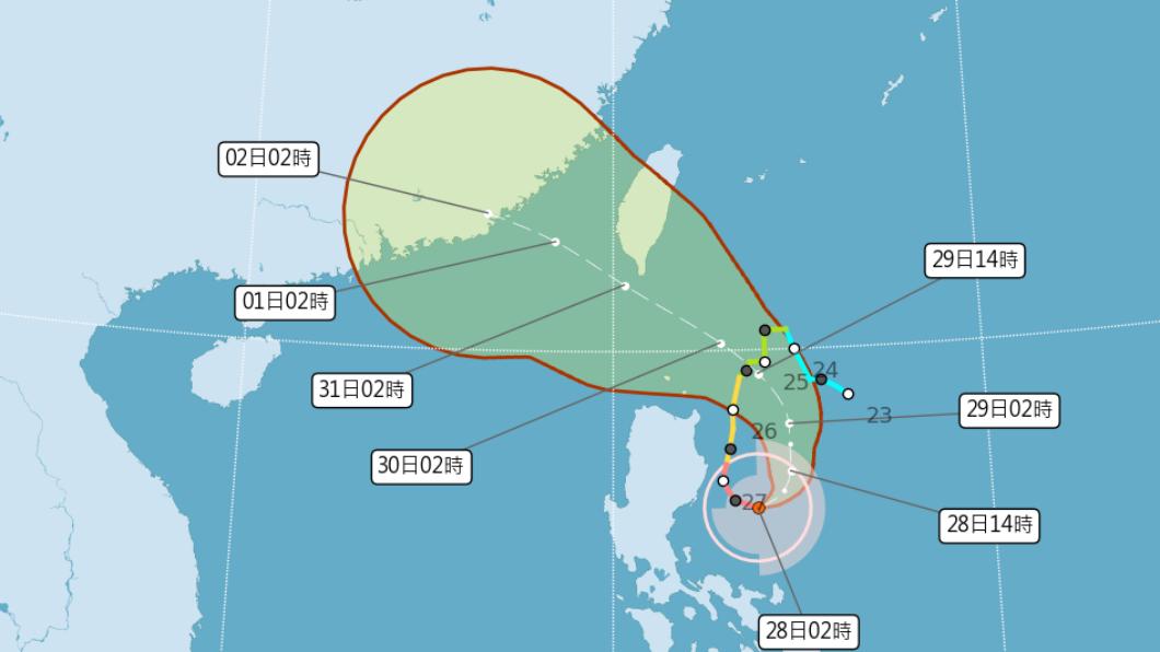 中颱蘇拉最快今晚海警明陸警!週三週四對台影響最劇 2地風雨最大