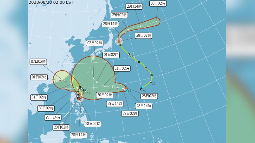 中颱蘇拉預測路徑。（圖／翻攝自中央氣象局）