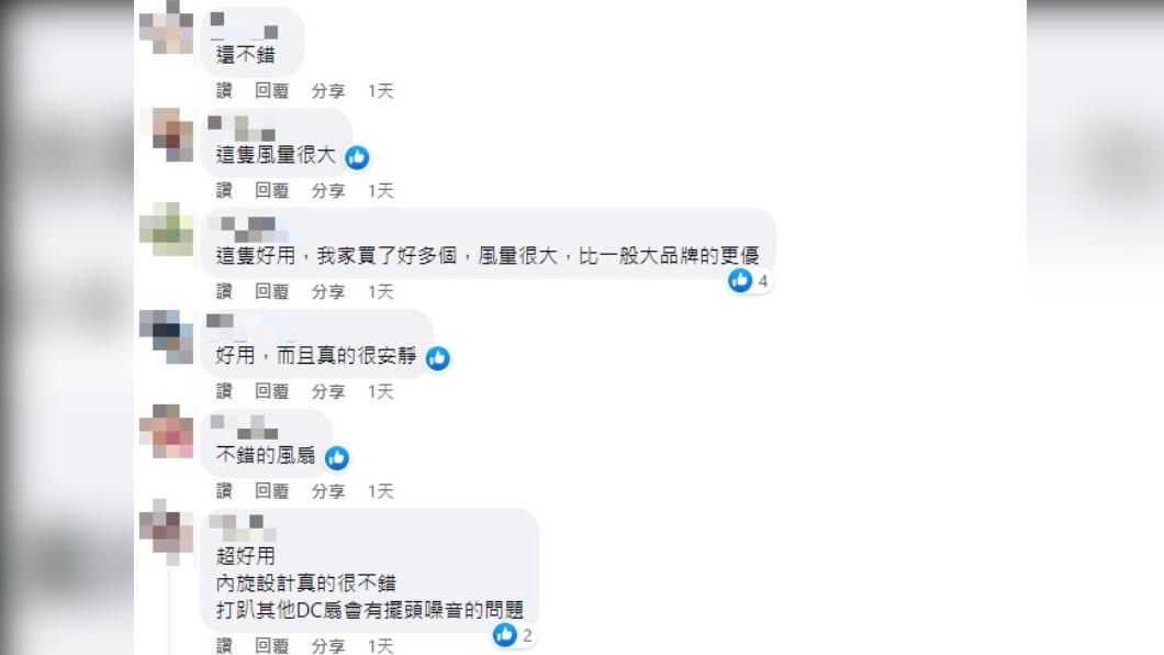 網友一面倒推薦該款電風扇。（圖／翻攝自臉書「Costco好市多 商品經驗老實說」）