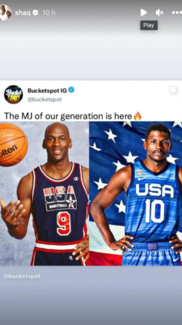 歐尼爾轉發貼文引起討論。(圖/翻攝自@shaq IG)