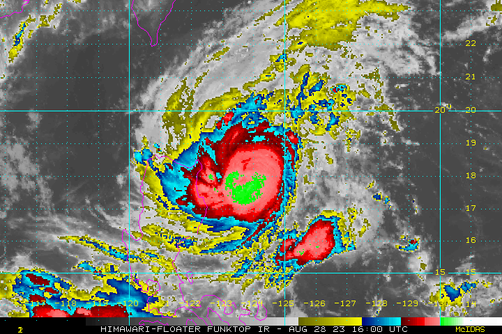 蘇拉颱風擁有「小鋼炮」封號,帶來的風雨不能輕忽。(圖/翻攝自NOAA)