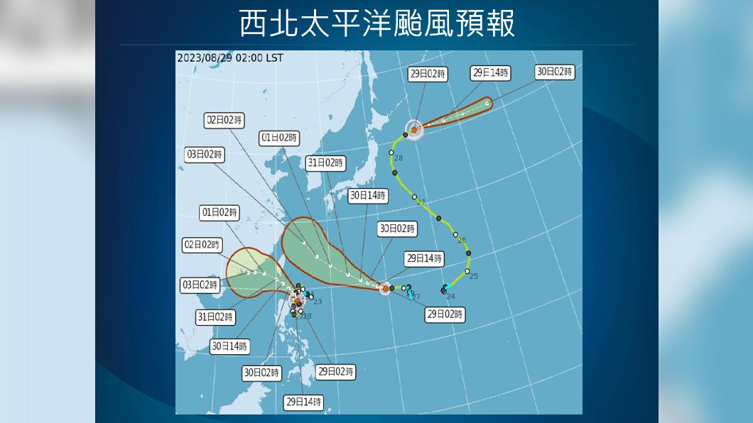 目前太平洋有三個颱風。（圖／氣象局）