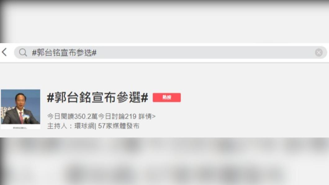 郭台銘登上微博熱搜榜。（圖／翻攝自微博）