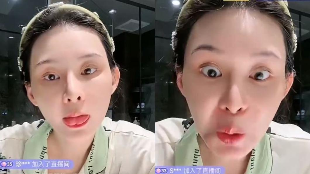 張穎穎除了與網友互嗆，還時不時瞪大眼睛、扮鬼臉。（圖／翻攝自微博）