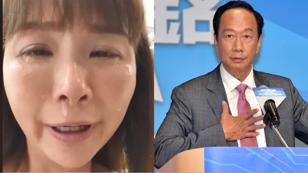 許聖梅2019年曾淚訴因「我沒有舔郭台銘腳趾頭」就沒工作了。(圖/胡瑞麒攝、翻攝自許聖梅臉書)