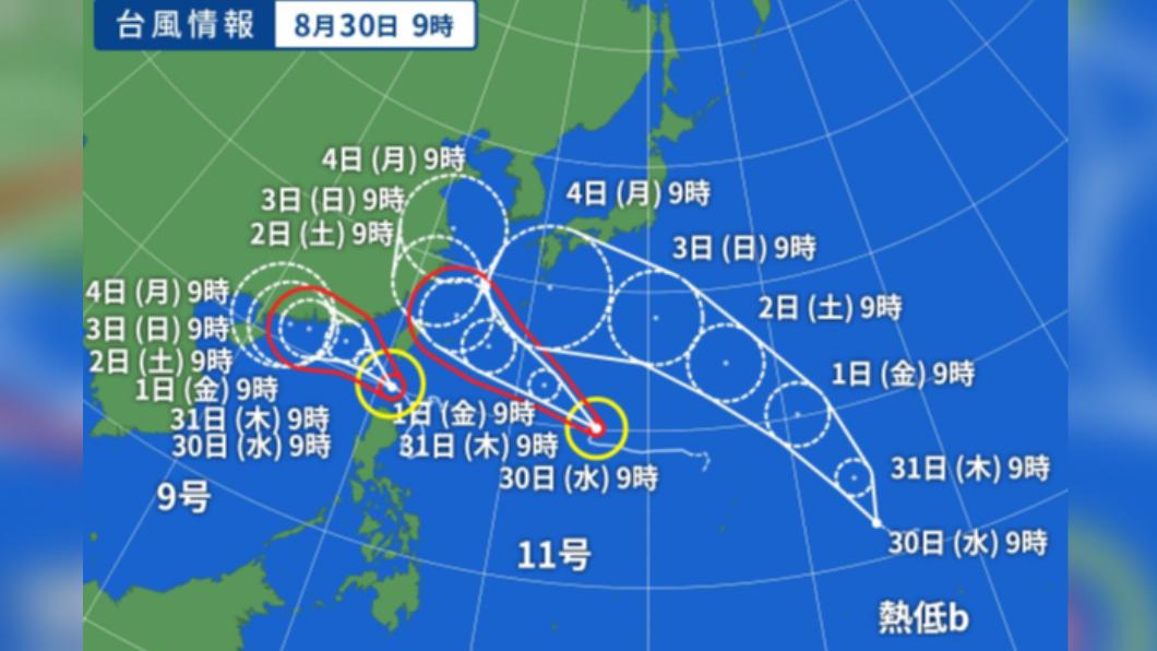 日最新預測:海葵明轉「強颱」撲沖繩 新颱鴻雁將生成路徑曝