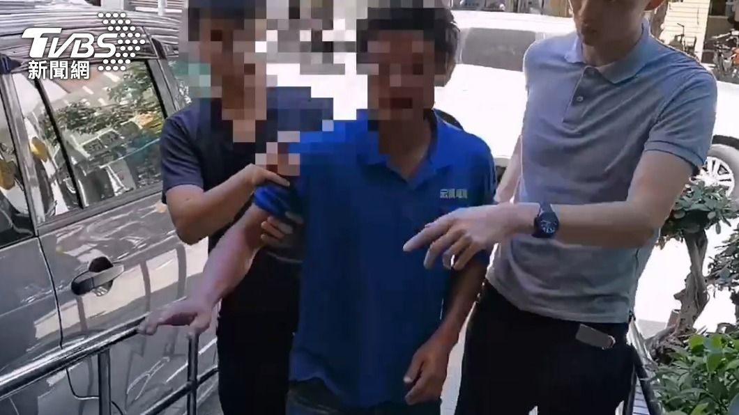 和女友吵架就憤怒砸車的犯嫌。(圖/TVBS)