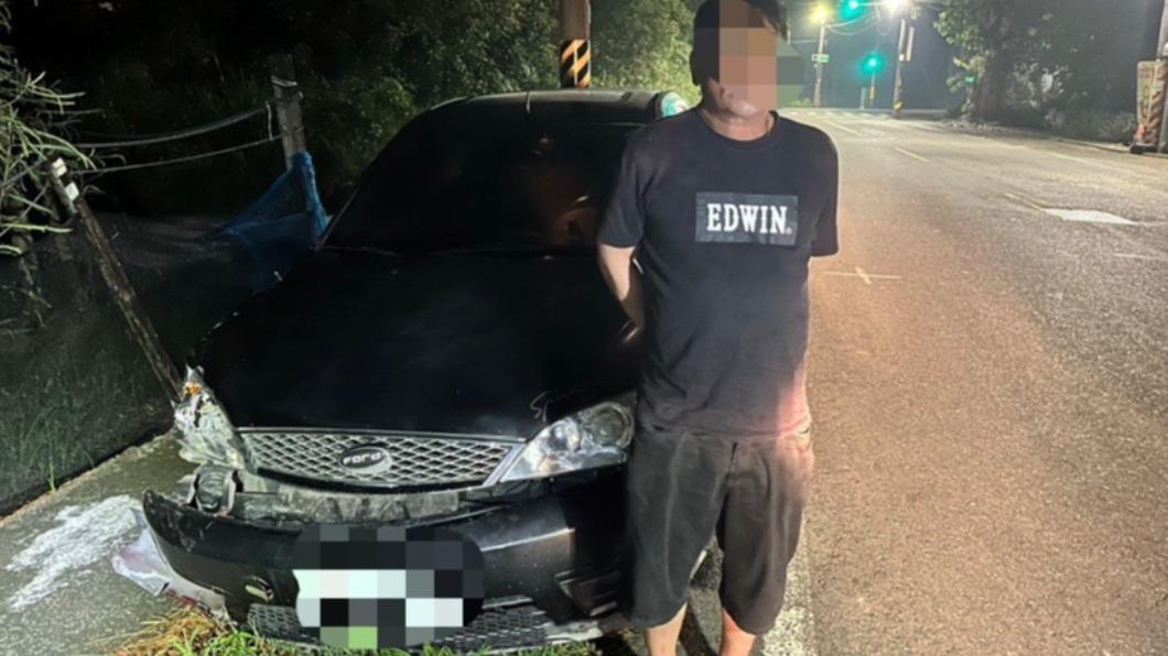 酒駕男子與肇事車輛。（圖／警方提供）