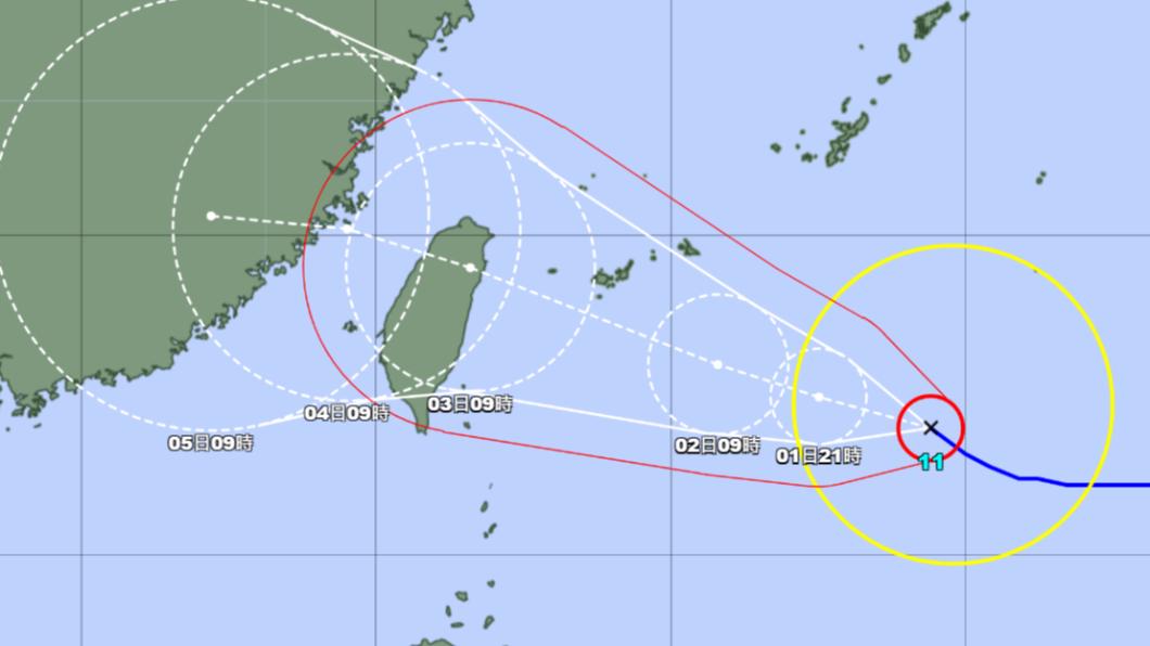 海葵會變強烈颱風「紅色警戒區壟罩全台」 日本預測路徑曝