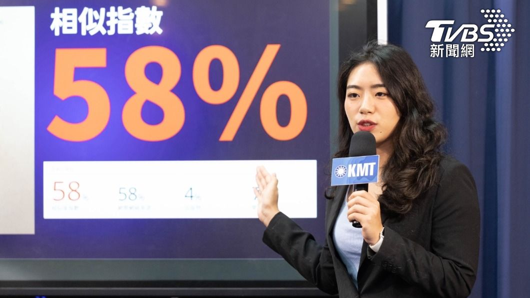 國民黨今舉行「抓到了!又是論文抄襲!賴主席說好的誠信條款呢?」記者會,文傳會副主委林家興、國民黨發言人楊智伃、國民黨副發言人呂謦煒等出席。(圖/國民黨提供)