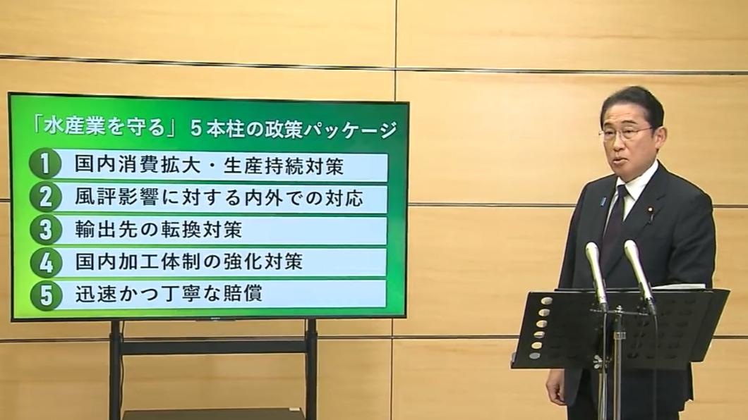 日本水產品面臨滯銷危機,岸田文雄要求野村哲郎為「汙染水」發言道歉。(圖/翻攝自首相官邸推特)