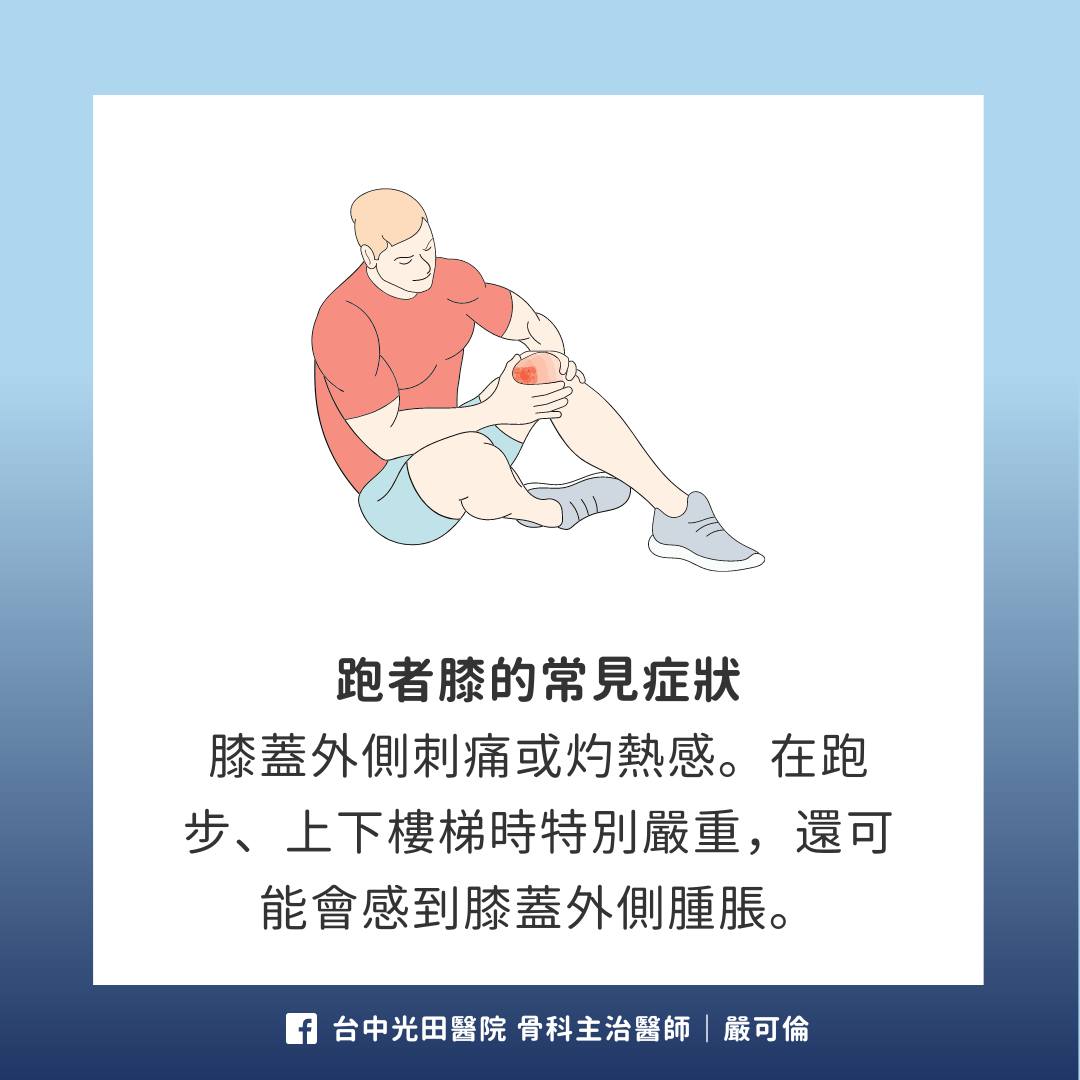 跑者膝常見症狀。(圖/翻攝自嚴可倫醫師臉書)