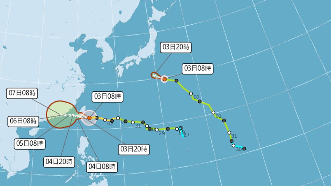 中度颱風海葵路徑。（圖／氣象局）