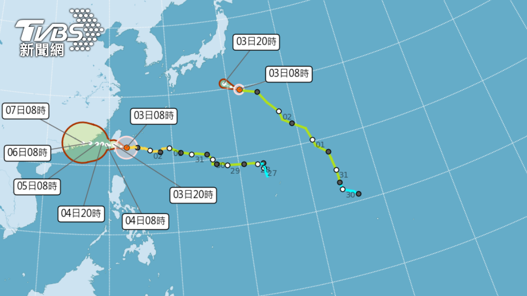 海葵颱風週日、週一影響最劇烈。（圖／中央氣象局）