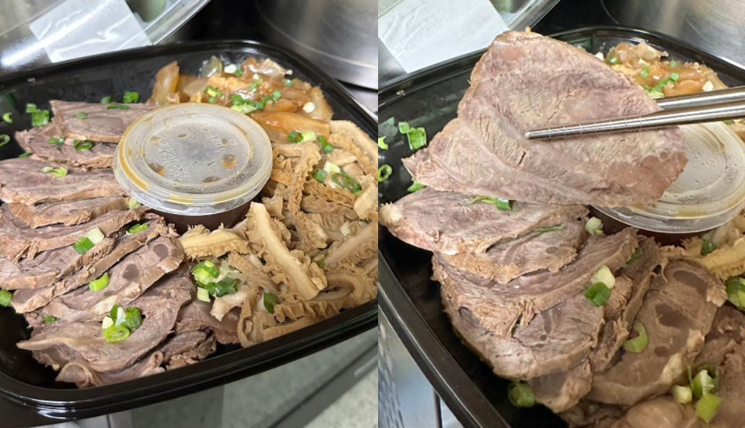 牛三寶拼盤份量頗多,已嘗鮮的網友表示,牛肉事先醃過,十分入味。(圖/翻攝自臉書社團「Costco好市多 商品經驗老實說」)