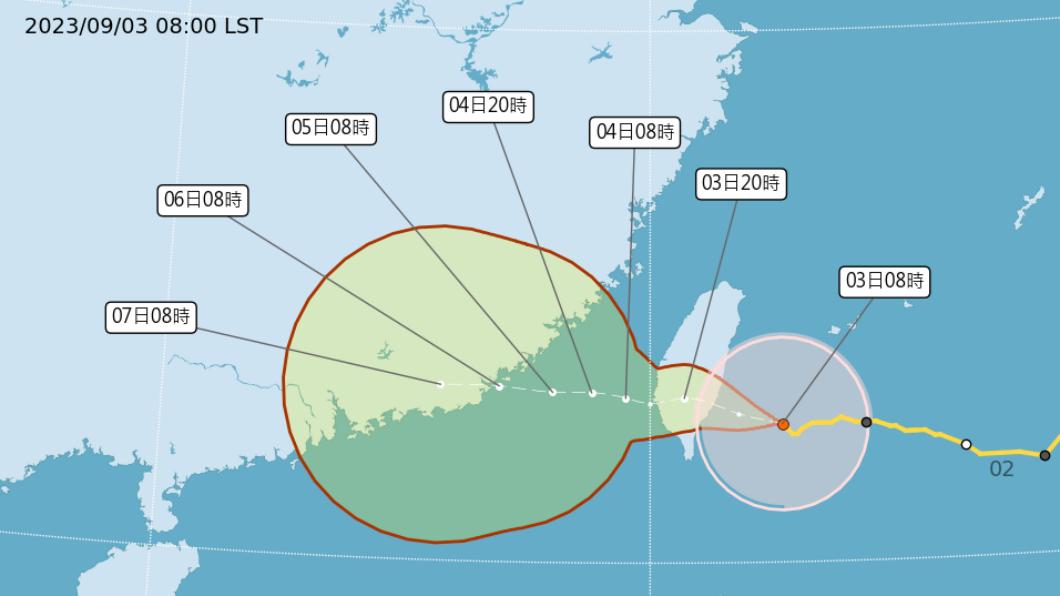 海葵颱風路徑。(圖/氣象局)